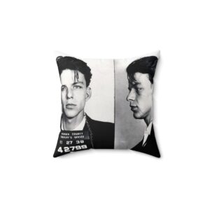Frank Sinatra Mugshot Spun Polyester Square Pillow